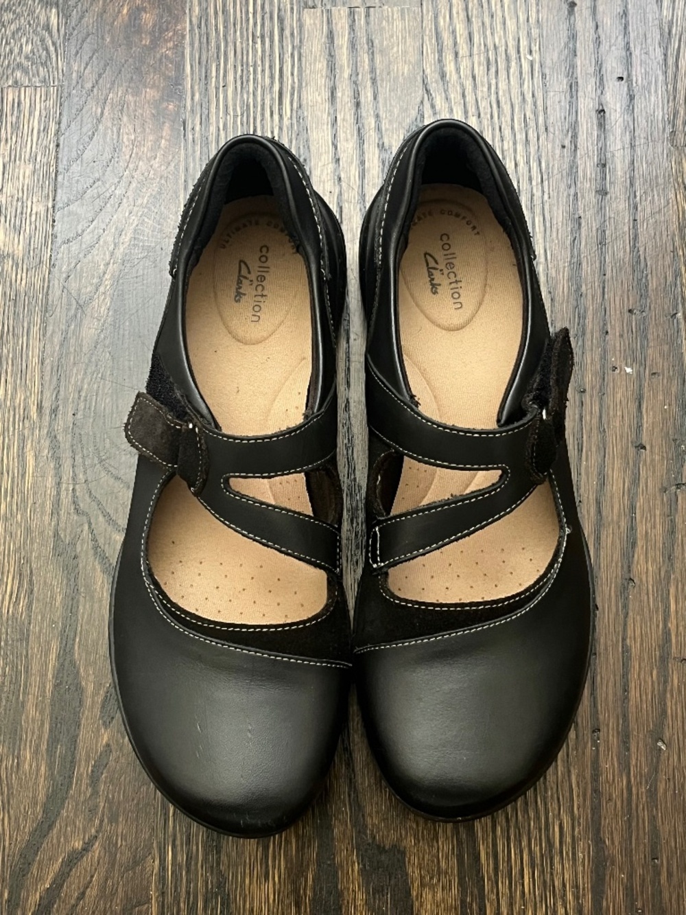 Clark’s Collection Roseville Jan Brown Leather Mary Jane Comfort Shoes size 9.5